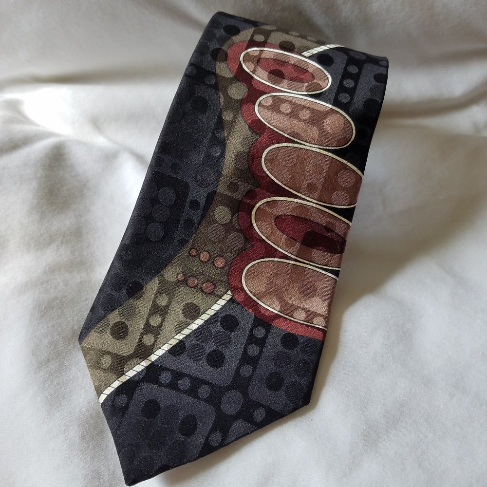 J.T. Beckett Men's 100% Silk Neck Tie Abstract Design